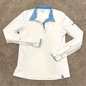 Tredstep Solo Long-Sleeve Equestrian Print Competition Show Shirt sz M